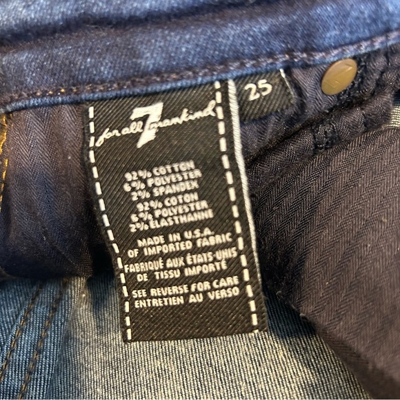 7 for All Mankind Skinny Blue Ankle Denim Jeans Size 25 - Picture 9 of 9